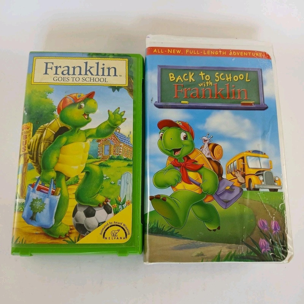 Lot Of 2 Franklin Turtle VHS Taped Vintage Animated Goes To School
